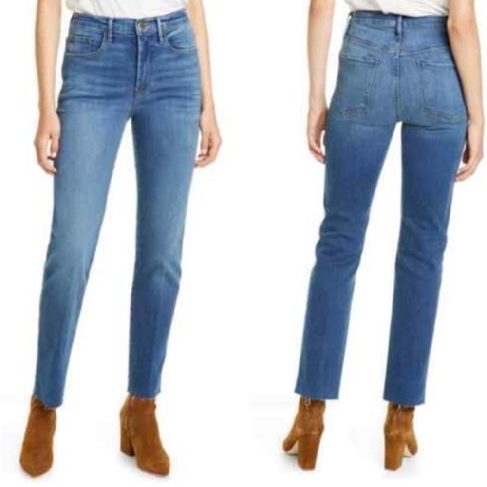 Frame Denim Blue Straight Leg Jeans Classic Style
